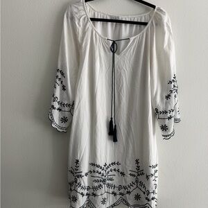 Embroidered Boho Embroidered Mini Dress